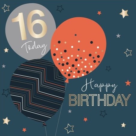 Balloons 16th Birthday Card