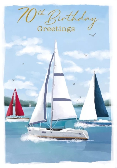 Sail Boats 70th Birthday Card