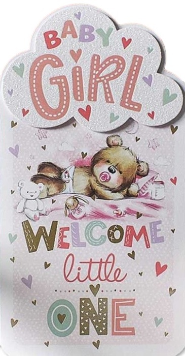 Welcome Little One New Baby Girl Card