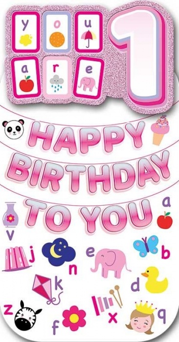 Alphabet Birthday 1st Birthday Card