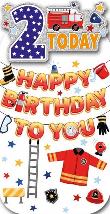 Fire Brigade 2nd Birthday Card
