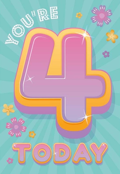 Starburst 4th Birthday Card