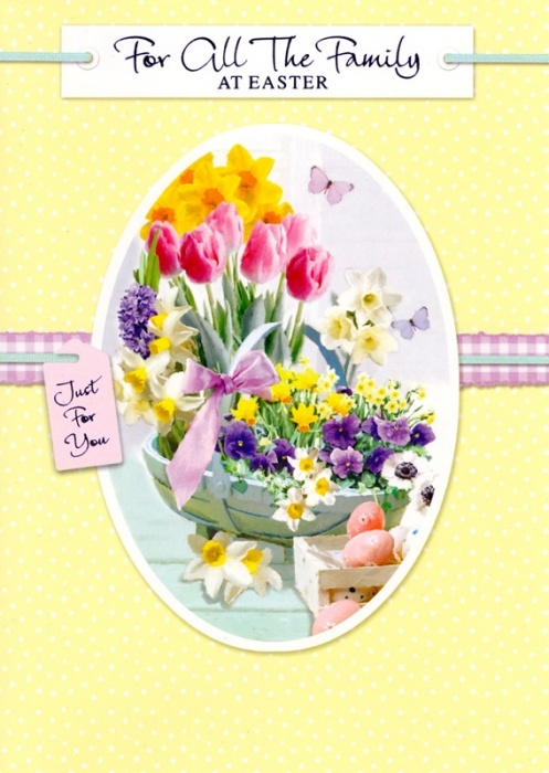 Spring Flowers Family Easter Card