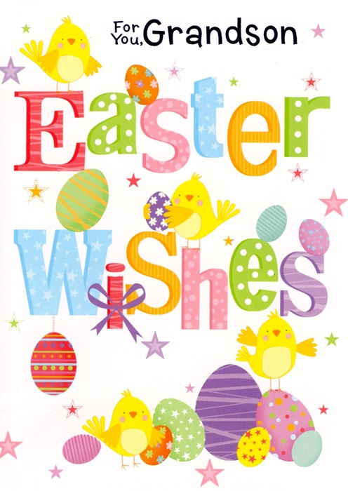 Easter Wishes Grandson Easter Card