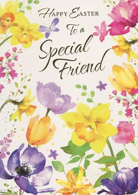 Spring Flowers Special Friend Easter Card