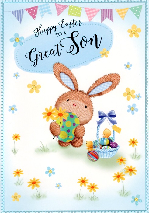 Eggs & Flowers Son Easter Card