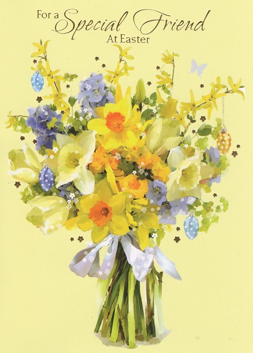 Yellow Flowers Special Friend Easter Card