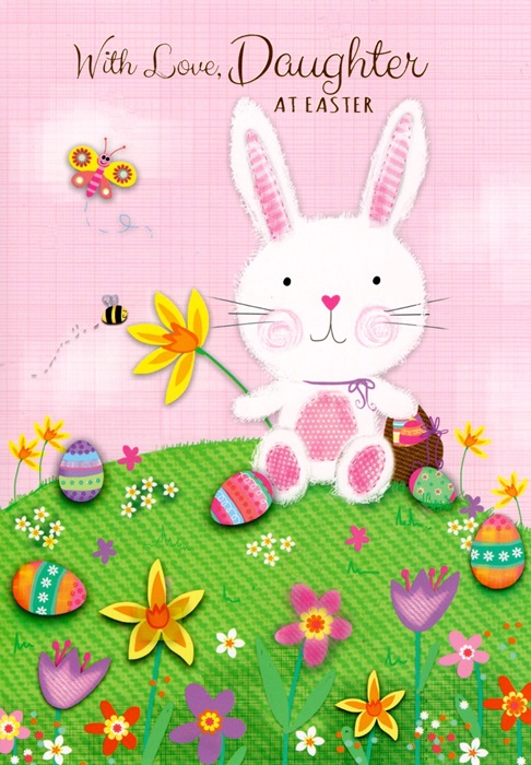 White Rabbit Daughter Easter Card