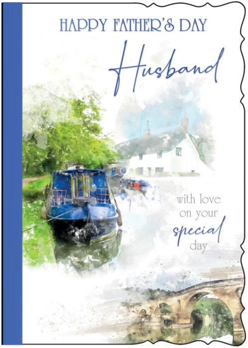 Canal Boat Husband Father's Day Card