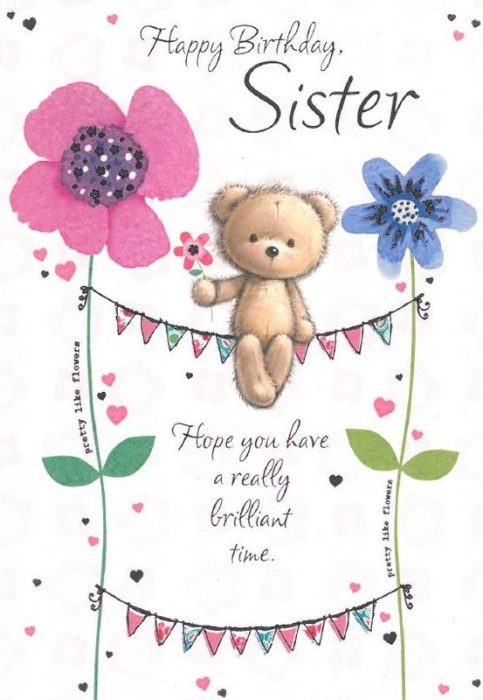 Flowers Sister Birthday Card