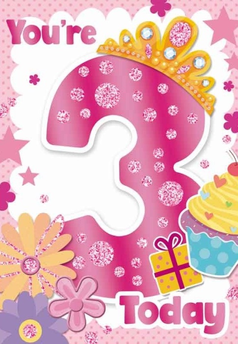 Cupcake 3rd Birthday Card