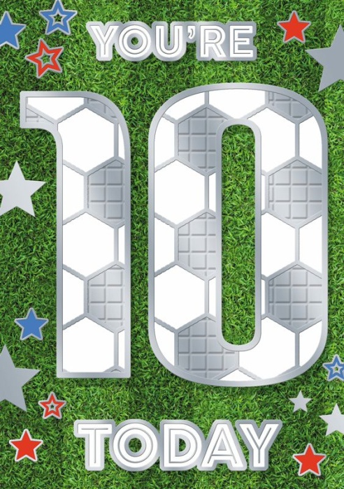 Football Field 10th Birthday Card