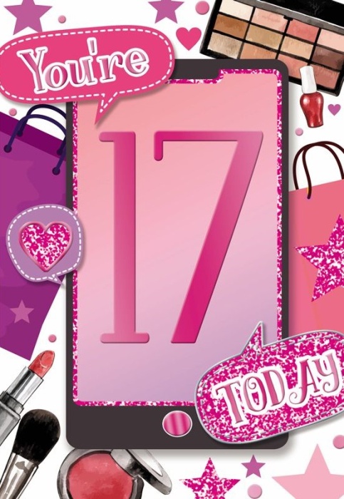 Make-Up 17th Birthday Card