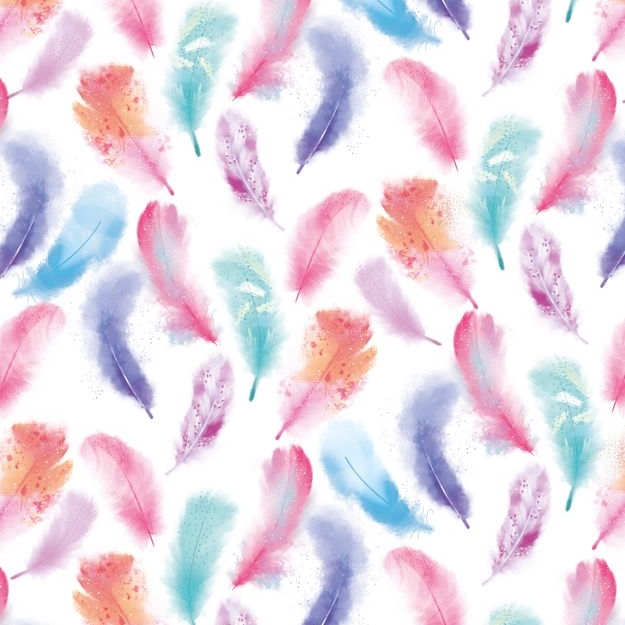 Pastel Feathers Gift Wrap Sheet