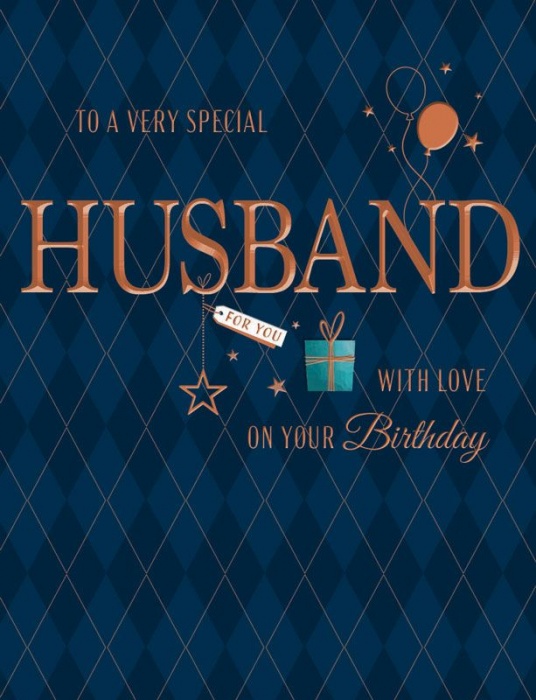 Balloons Husband Birthday Card