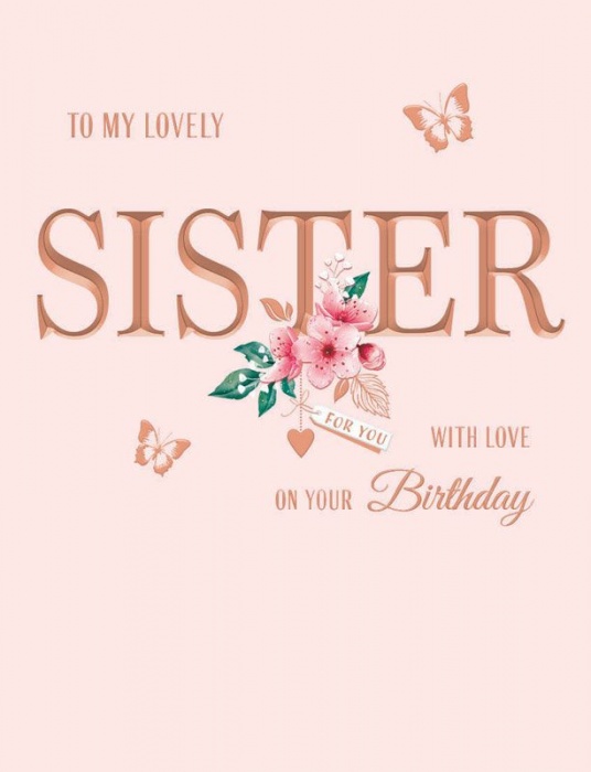 Butterfly Sister Birthday Card