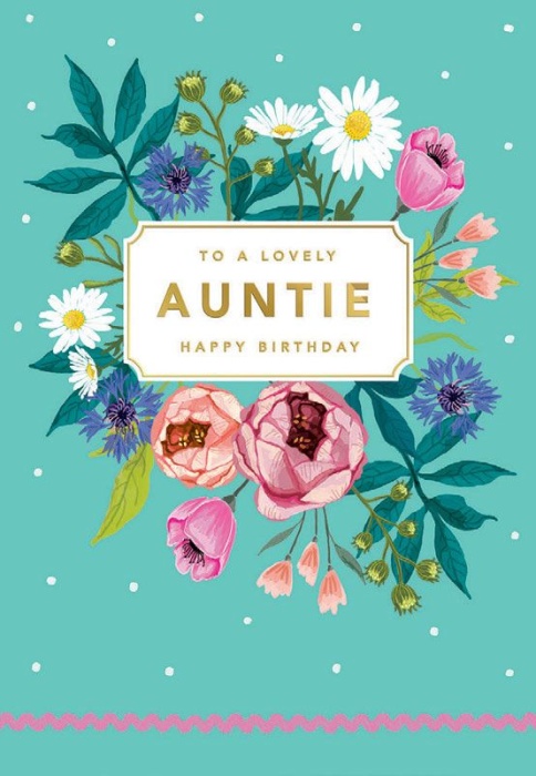 Flowers Auntie Birthday Card