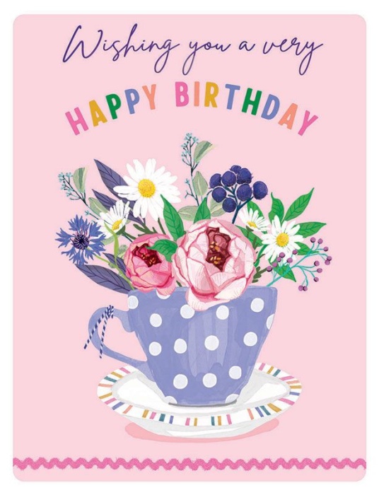 Flowers In A Teacup Birthday Card