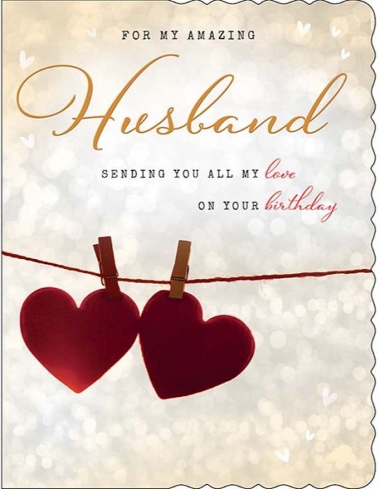 Hearts Husband Birthday Card