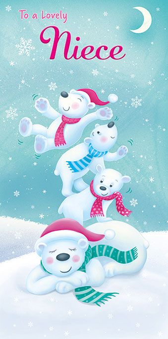 Polar Bears Niece Christmas Money Wallet Card