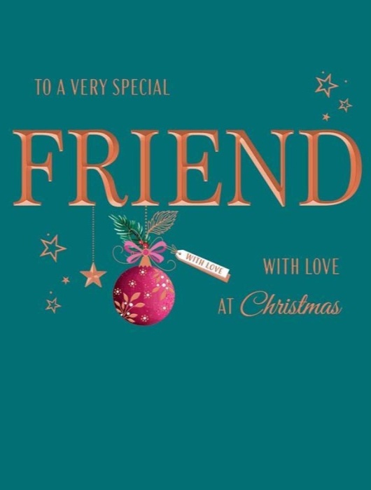 Christmas Bauble Friend Christmas Card