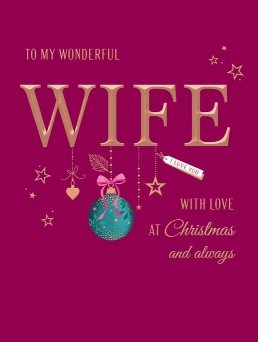 Christmas Bauble Wife Christmas Card