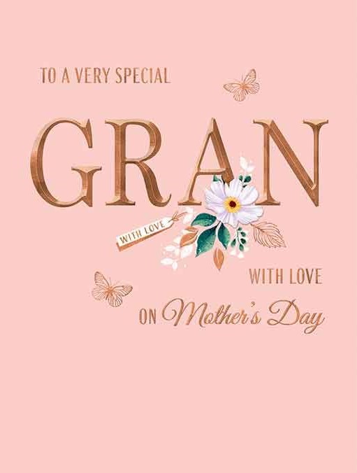 White Flower Gran Mother's Day Card