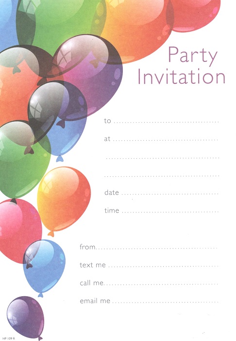 Balloons Party Invitations