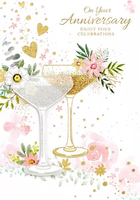 Floral Bubbly Your Anniversary Card