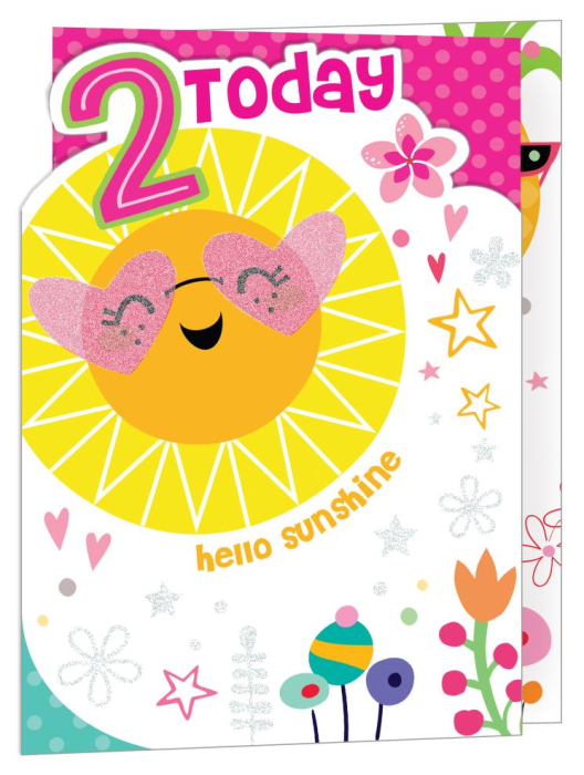 Hello Sunshine 2nd Birthday Card