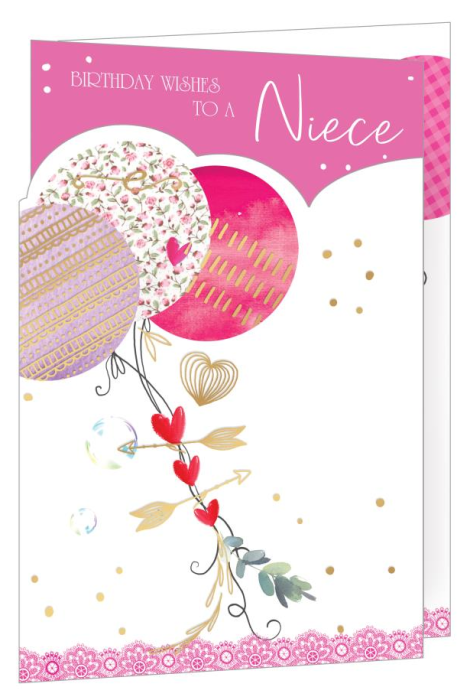 Balloons Niece Birthday Card