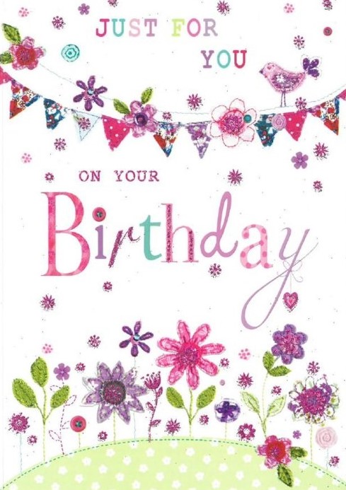 Floral Bunting Birthday Card