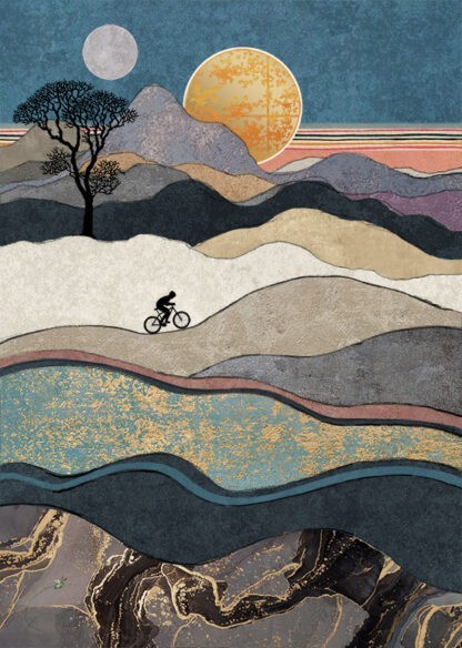 Hill Cyclist Greeting Card