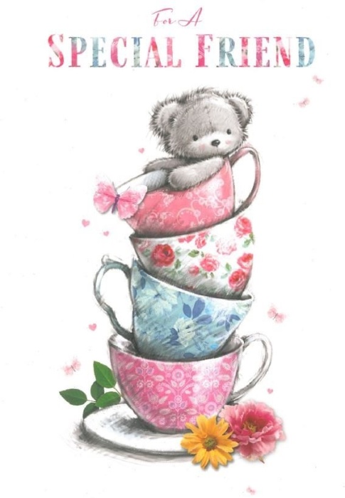 Teacups Friend Birthday Card