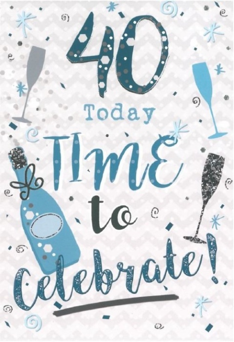 Time To Celebrate 40th Birthday Card