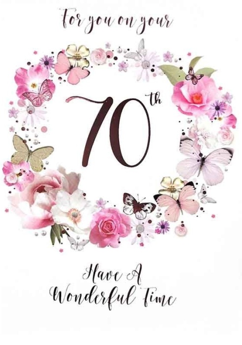 Floral Butterfly Wreath 70th Birthday Card