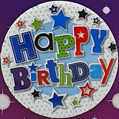 Blue Stars Birthday Badge