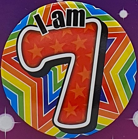 Rainbow Stars 7th Birthday Badge