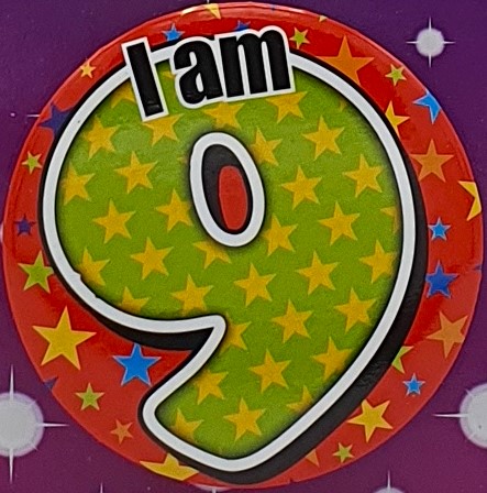 Red Stars 9th Birthday Badge