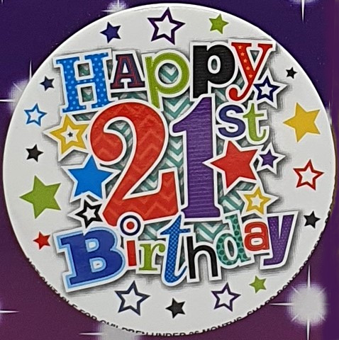 Stars 21st Birthday Badge