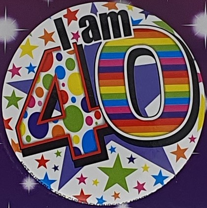 Rainbow Stars 40th Birthday Badge