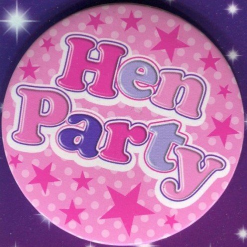 Pink Stars Hen Party Badge