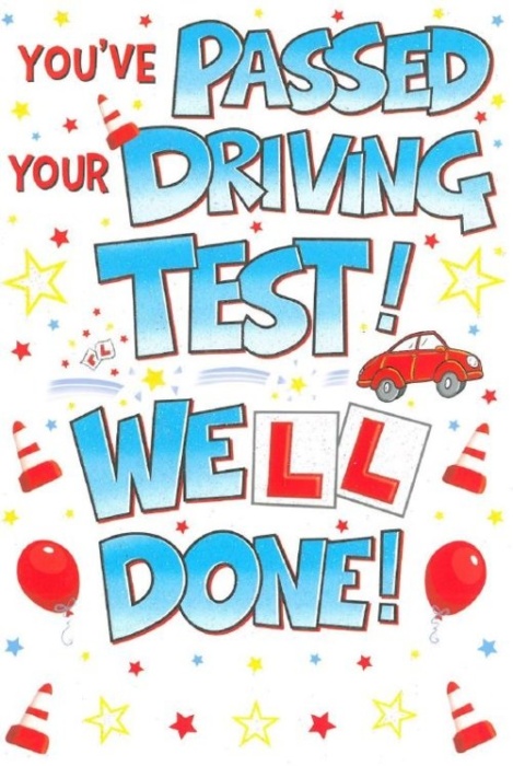 Stars & Cones Passed Your Driving Test Card