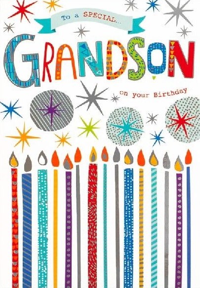 Candles Grandson Birthday Card