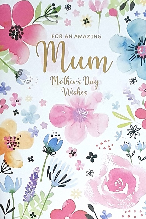 Watercolour Flowers Mum Mother's Day Card