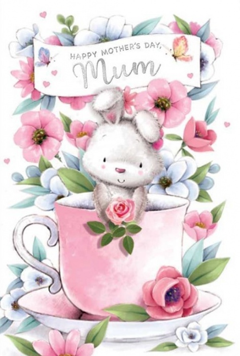 Teacup Bunny Mum Mother's Day Card