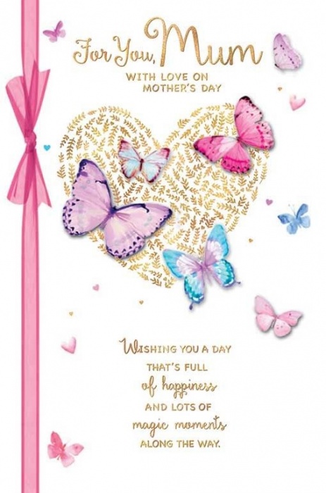 Butterfly Heart Mum Mother's Day Card