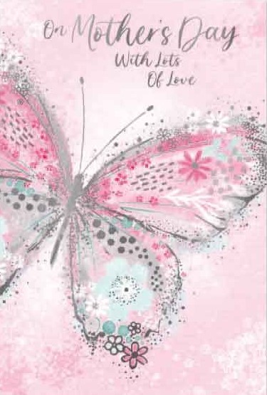 Pink Butterfly Mother's Day Card