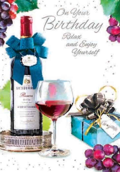 A Glass Of Red Wine Birthday Card