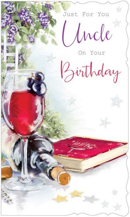 Red Wine Uncle Birthday Card